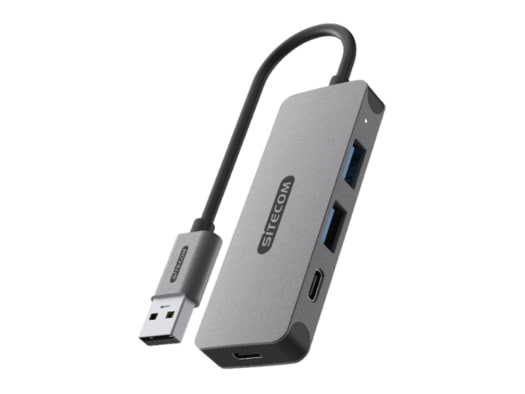 Sitecom - CN-5007 USB-A to 2x USB-A + 2x USB-C Hub USB Hubs - Gray