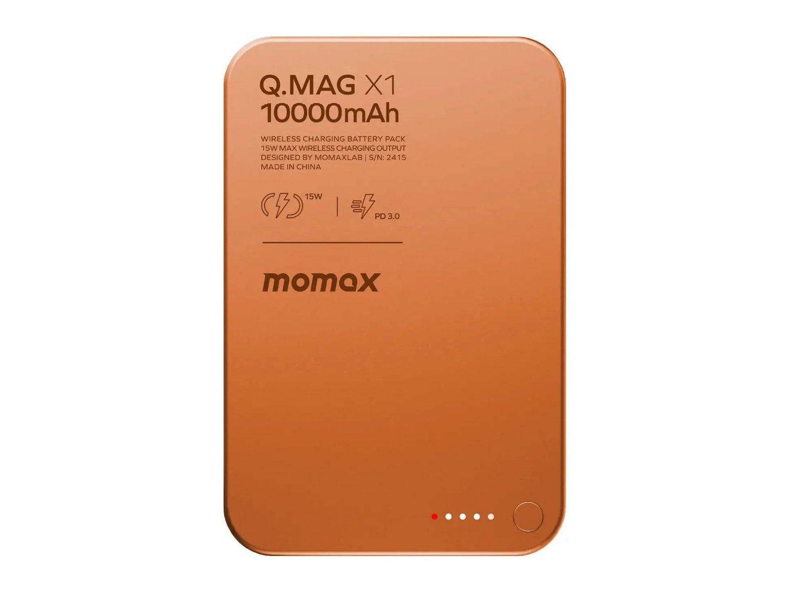 MOMAX - Q.Mag X1 Magnetic Wireless Power Bank 10000mAh - Gen 2 Orange Power Banks