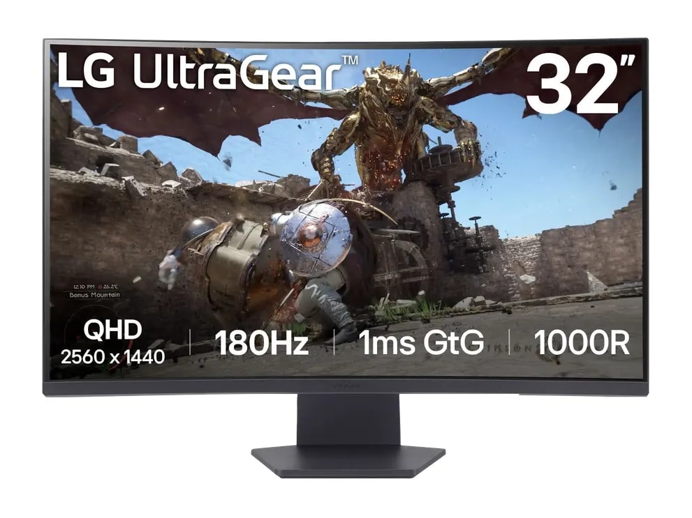 LG - 31.5" 32GS60QC-B QHD 180Hz Gaming Monitors