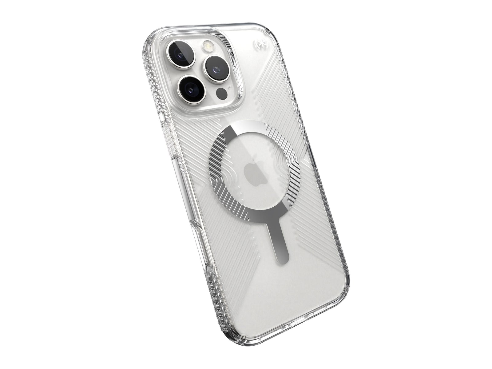 Speck - Presidio Perfect-Clear Grip MagSafe - iPhone 16 Pro Max - Clear/Chrome
