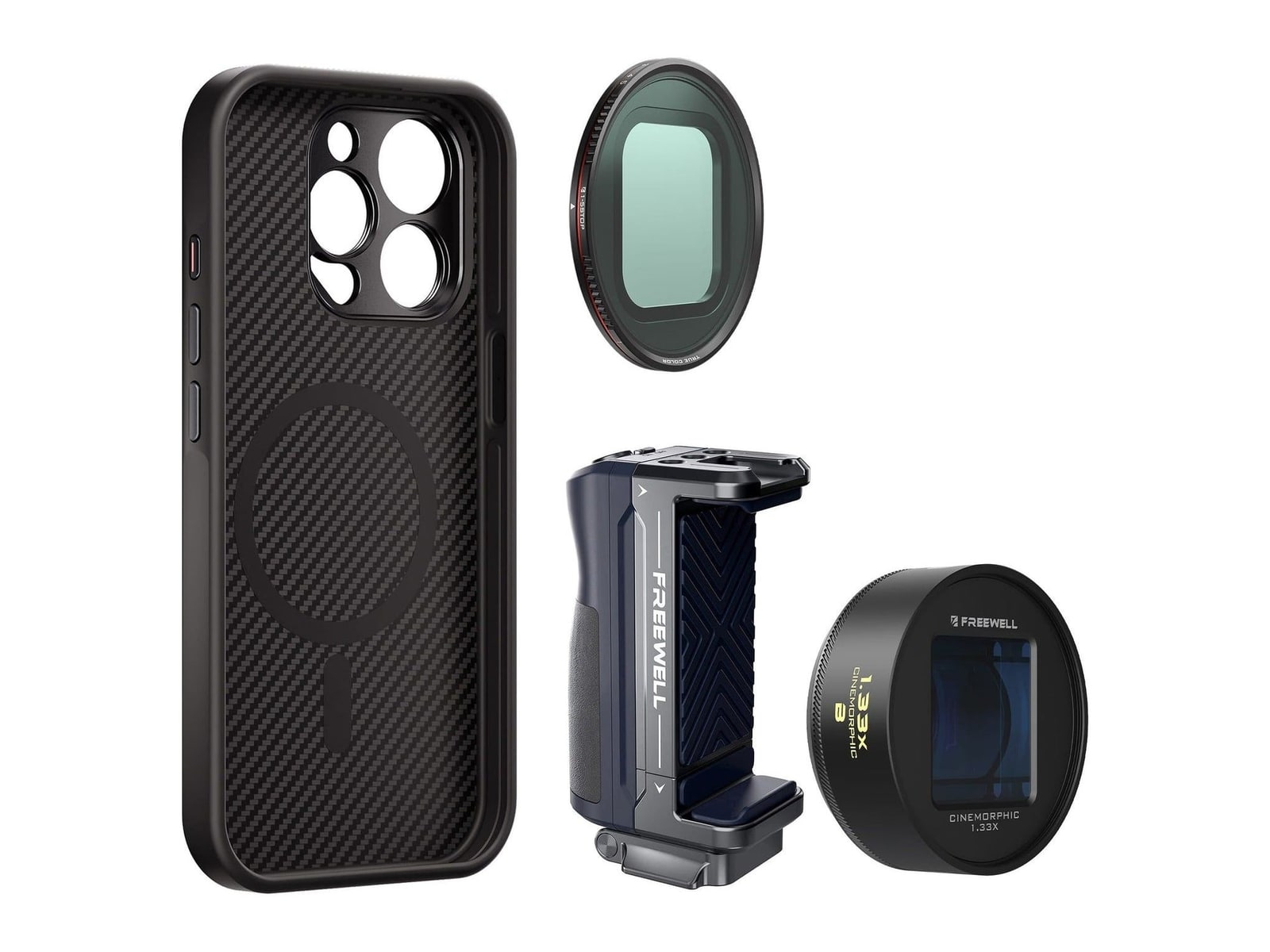 Freewell - iPhone Pro Filmmaker Cine Pro Kit Blue / iPhone 15 Pro Max Camera Accessories - Blue