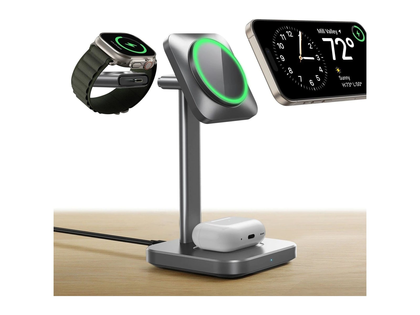 ESR - 3-in-1 Magnetic Charging Station (15W) - Grey Wireless Chargers