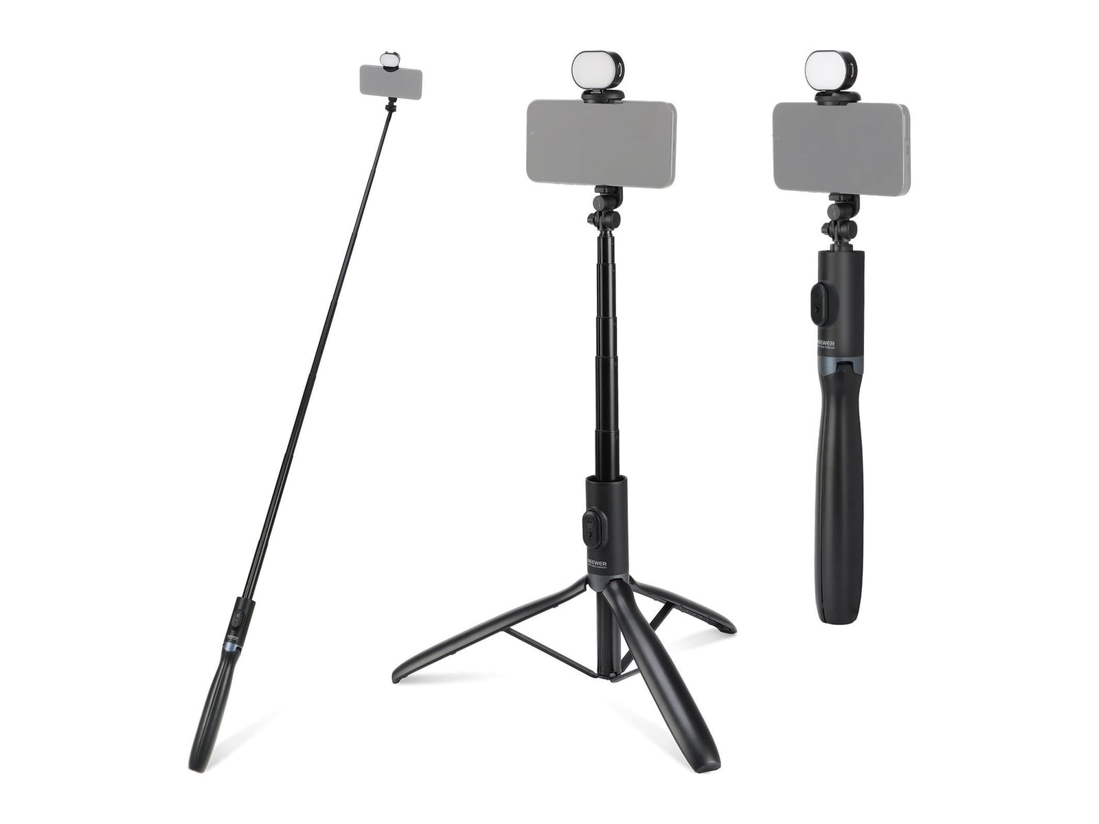 Neewer - PA987 67" Selfie Stick Tripod with Light Camera Accessories