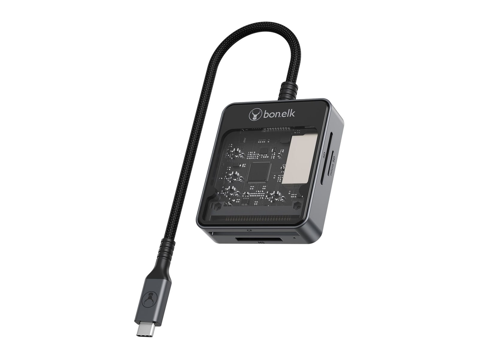 Bonelk - Vision Long-Life USB-C 4-in-1 Multi Card Clear USB Adapters