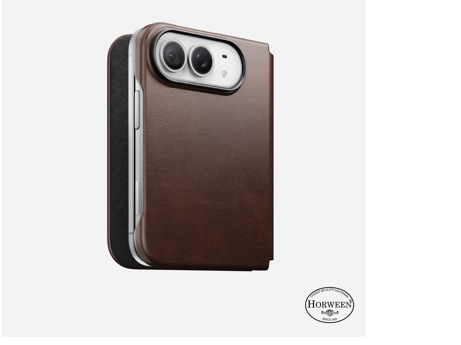 Nomad - Traditional Leather Folio - iPhone Duo - Rustic Brown