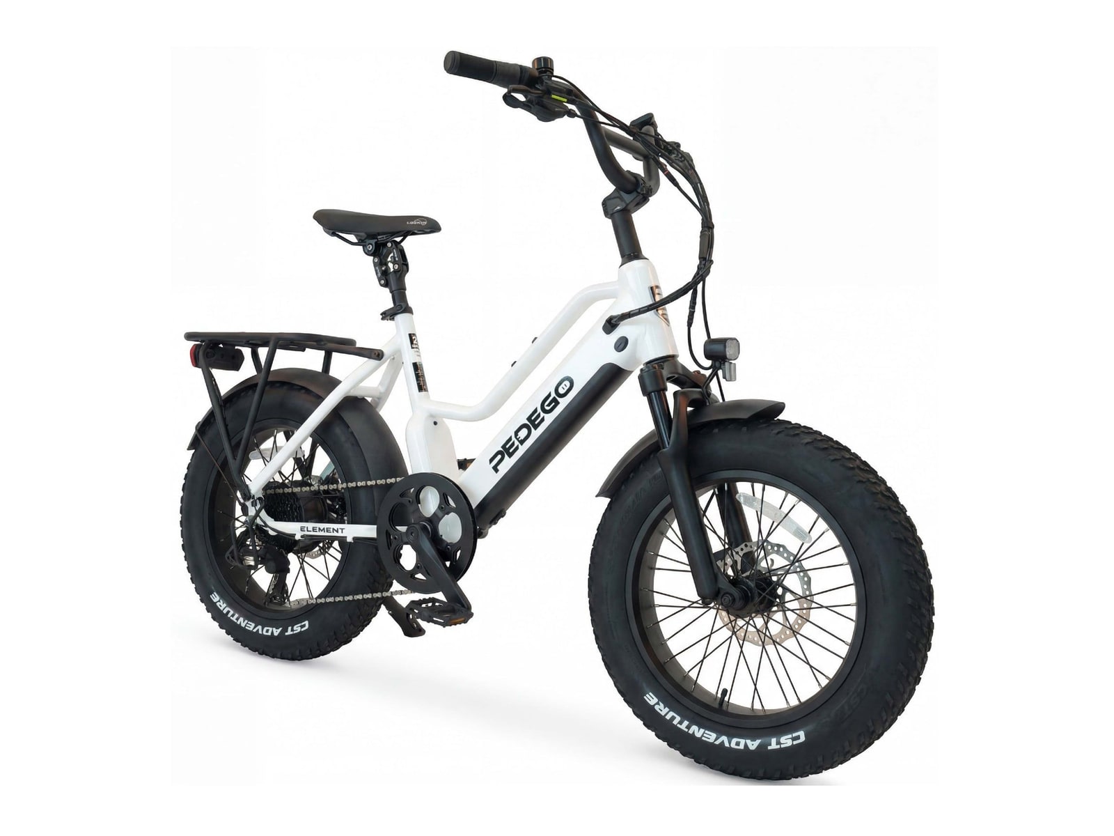 Pedego - Element Pro 20-inch Step-Thru Gloss Pearl White Electric Bikes