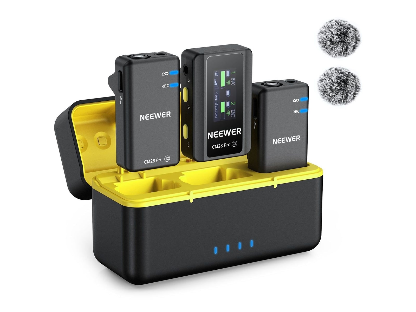 Neewer - CM28 PRO Wireless Lavalier Lapel Microphone System with Charging Case Microphones