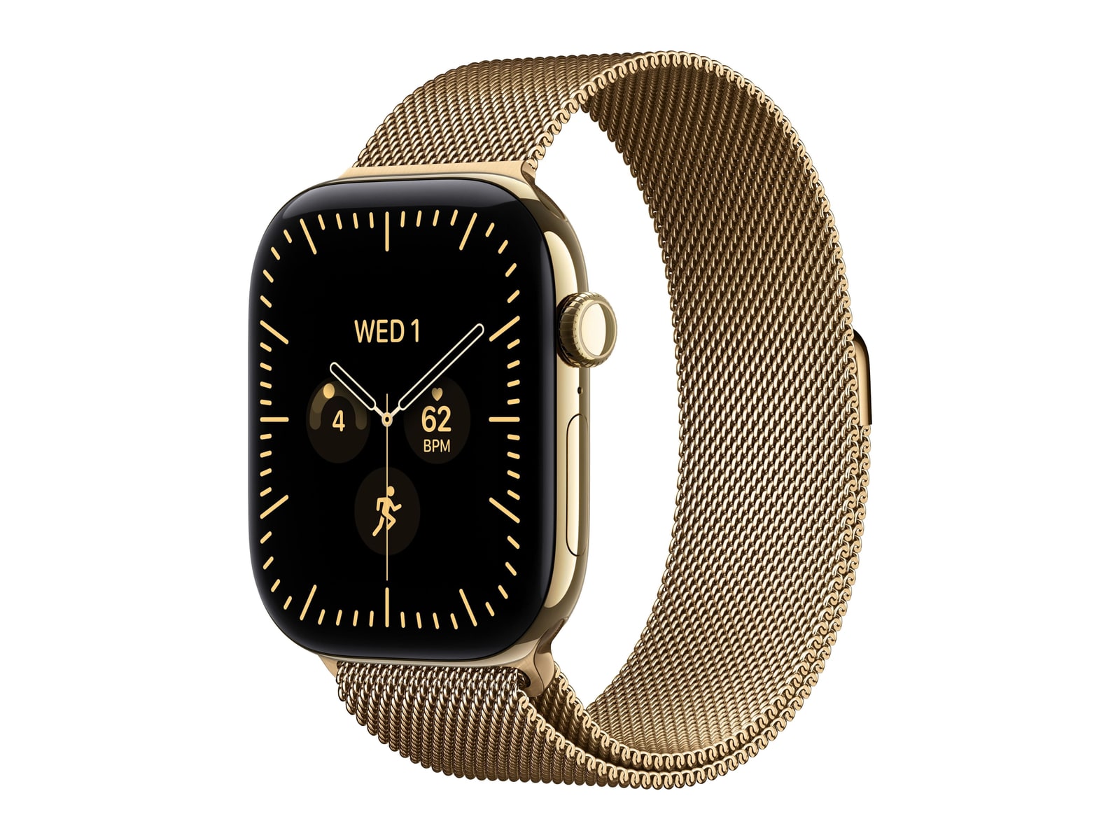 Apple Watch Series 12 GPS + Cellular 42mm Radiant Gold Titanium Case with Radiant Gold Milanese Loop