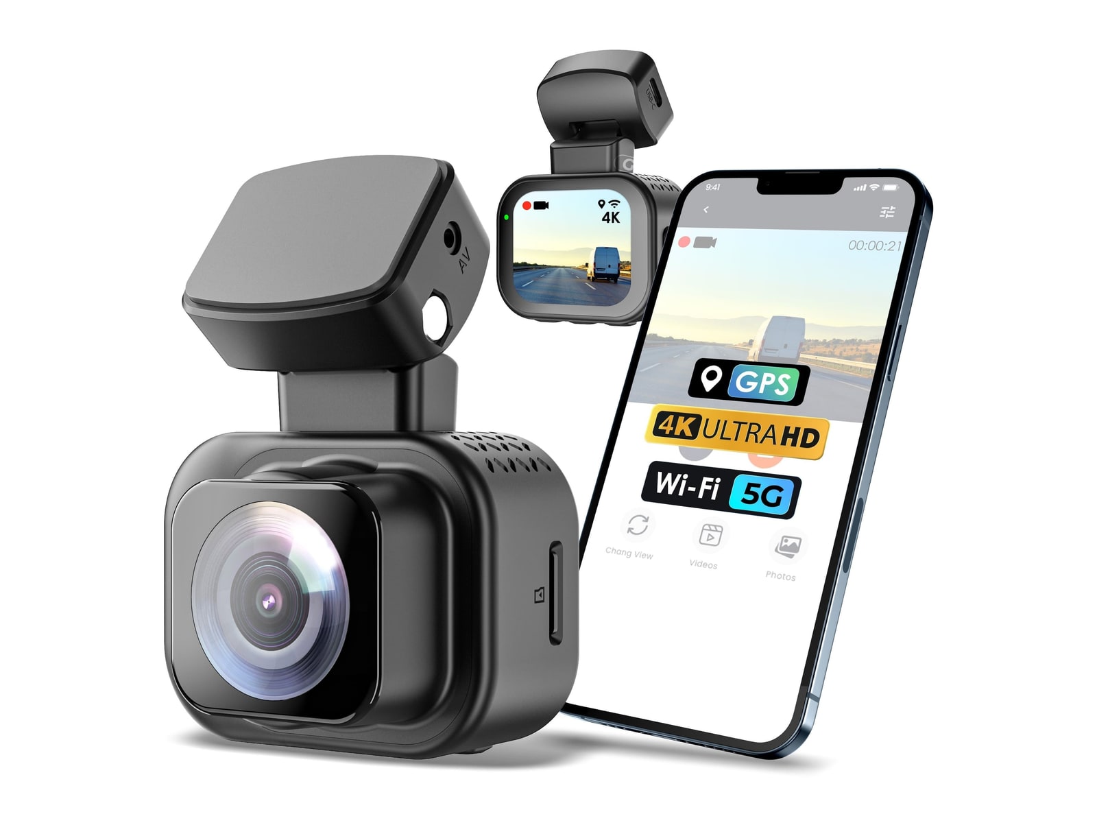 Rexing - C1 Plus 4K Dash Cameras - Black