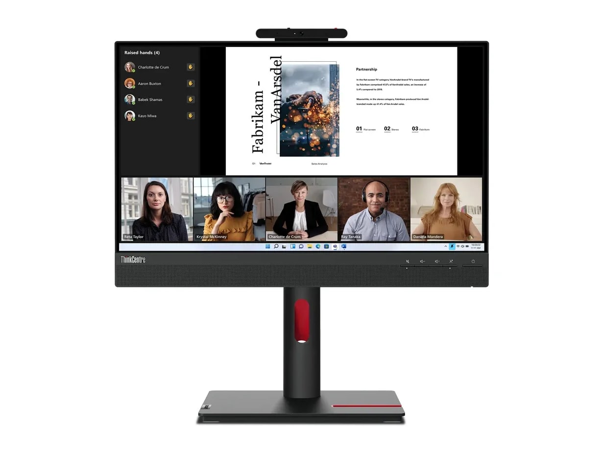 Lenovo - 21.5" ThinkCentre Tiny-In-One 22 Gen 5 Full HD 60Hz Touch Screen Monitors