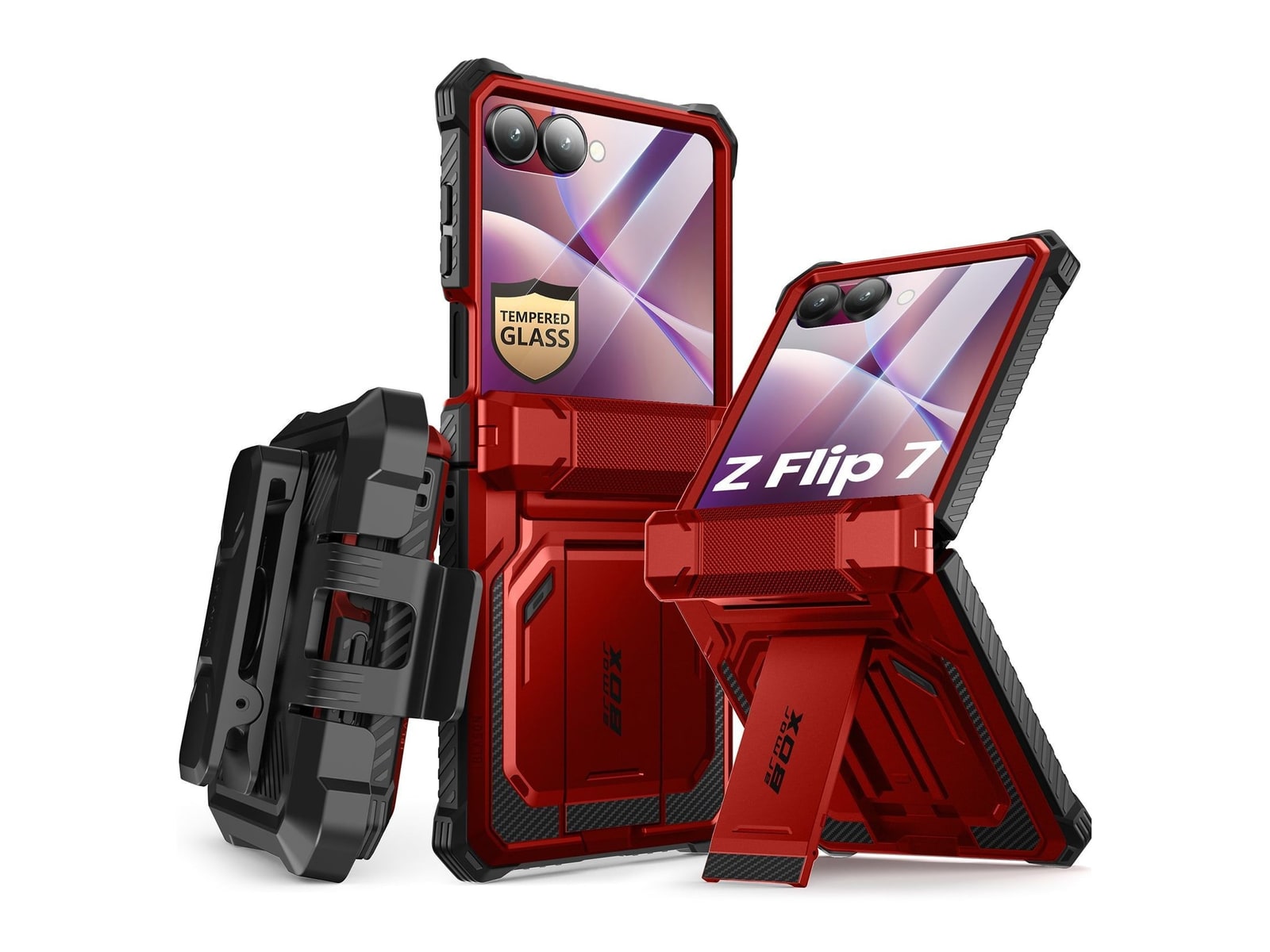i-Blason - Armorbox - Galaxy Z Flip 7 - Metallic Red