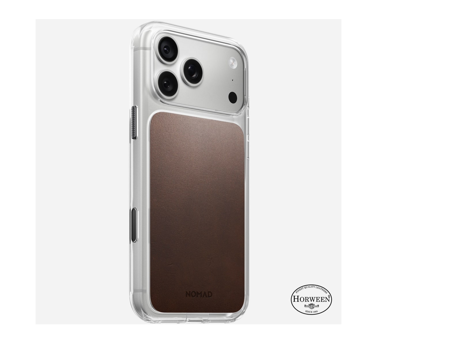 Nomad - Clear Leather Case - iPhone 18 Pro Max - Rustic Brown