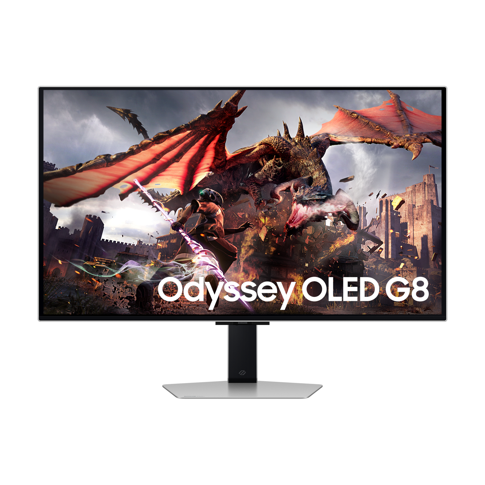 Samsung - 32 inch Odyssey OLED G8 (G80SD) 3840 x 2160 240Hz OLED Monitors - Silver
