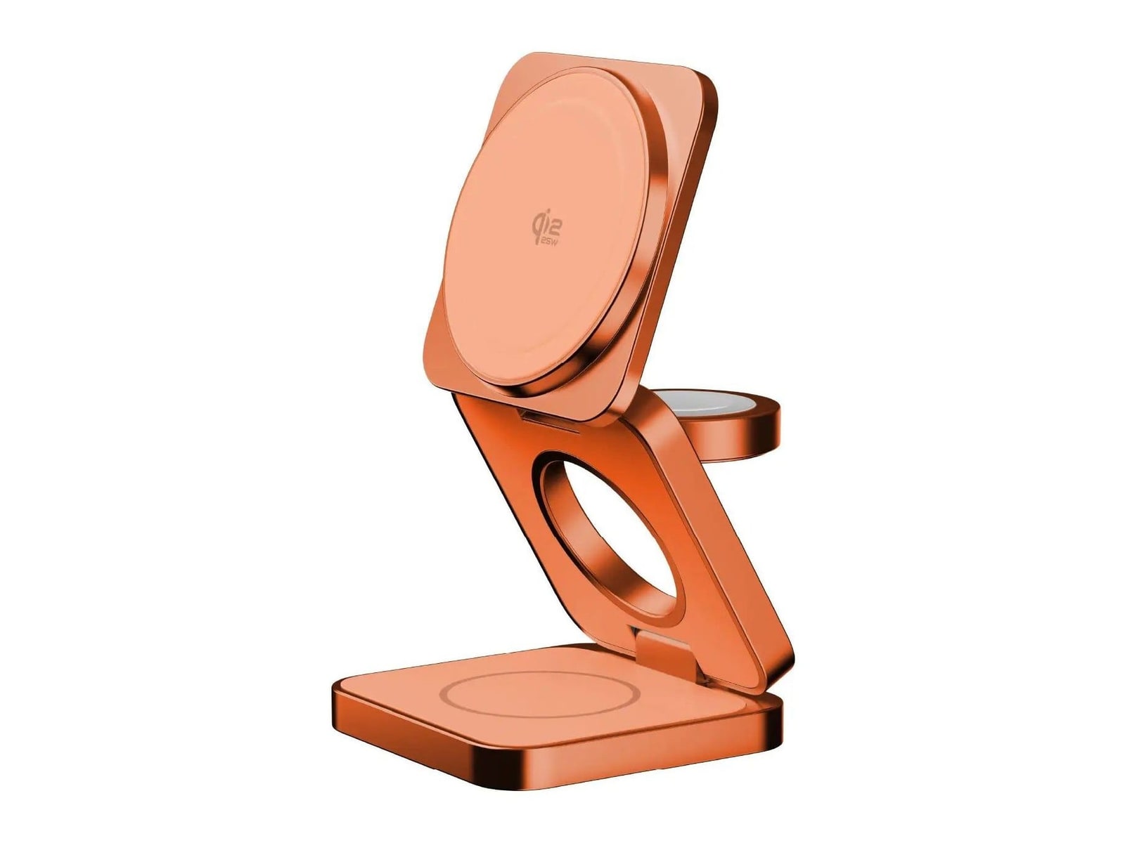MOMAX - 1-Charge Q.Port2 Qi2 25W 3-in-1 Magnetic Wireless Charging Station Solar Orange UK Plug Wireless Chargers