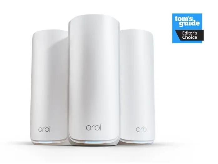 Netgear - Orbi RBE873 Tri-Band Wi-Fi 7 (802.11be) Router + 2 Satellites Mesh Wi-Fi Systems
