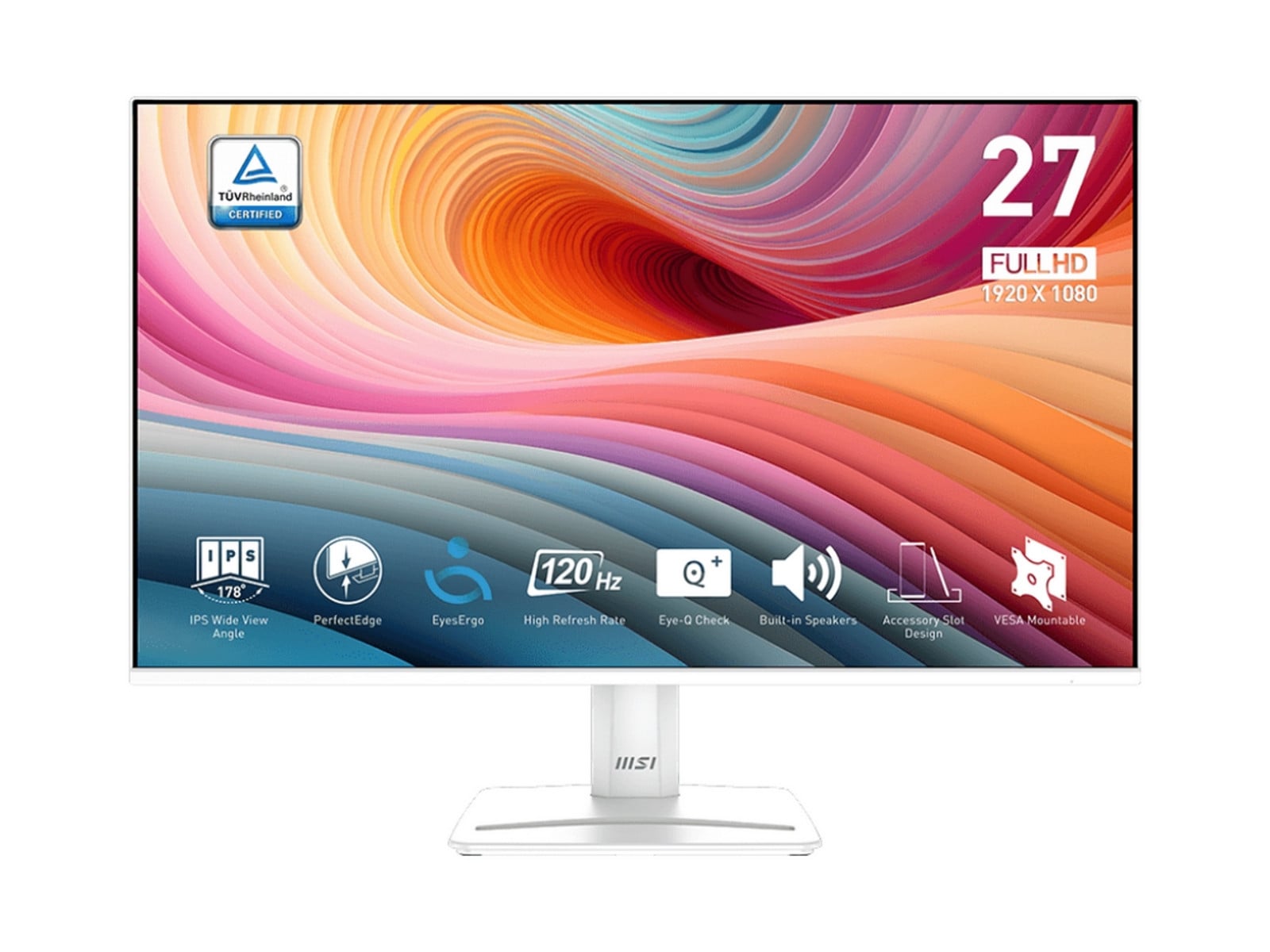 MSI - 27" PRO MP275W E2 Full HD 120Hz Professional Monitors - White