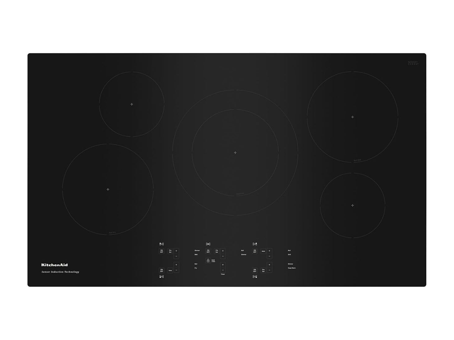 KitchenAid - 36" Black 5-Element Sensor Induction Cooktop Cooktops