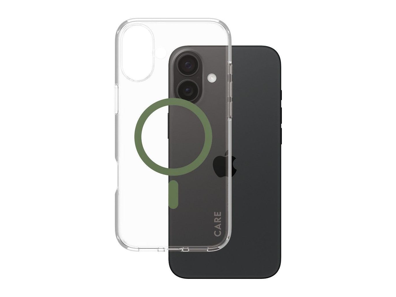 PanzerGlass - CARE Urban Combat Case Transparent w. Green MagSafe iPhone 16 Plus