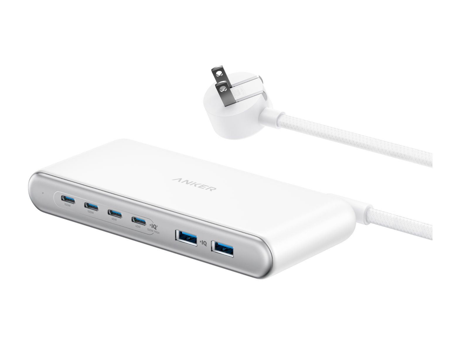 Anker - Travel Charging Station (6-in-1, 150W) Radiant White Wall Chargers
