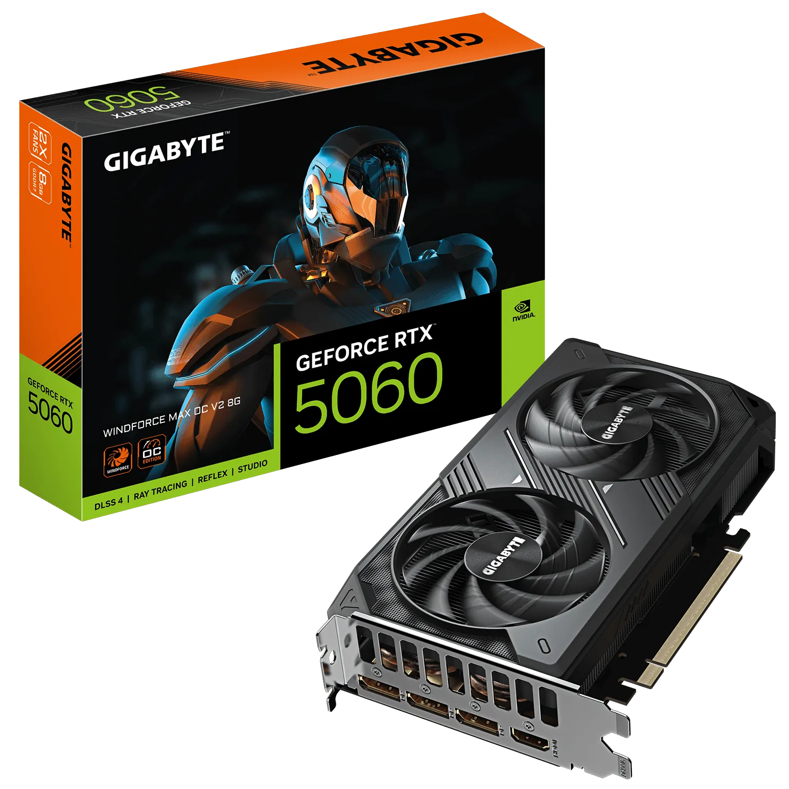 Gigabyte - GeForce RTX 5060 WINDFORCE MAX OC V2 8GB Graphics Cards - PCI Express 5.0