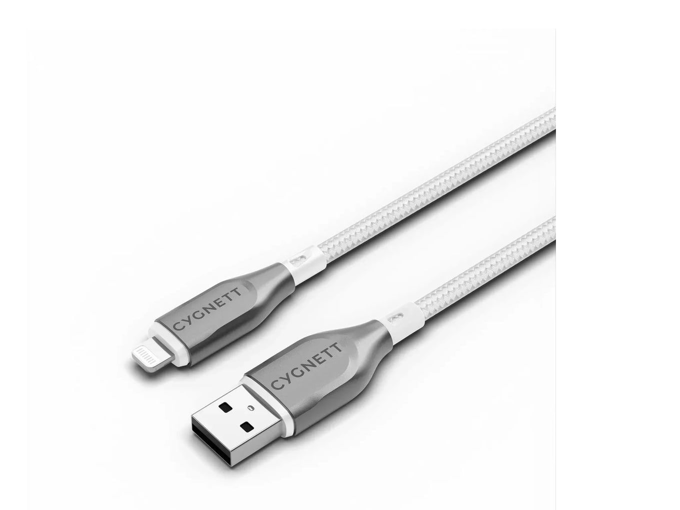 Cygnett - Armoured Lightning to USB-A Cable - 1M - White Charging Cables