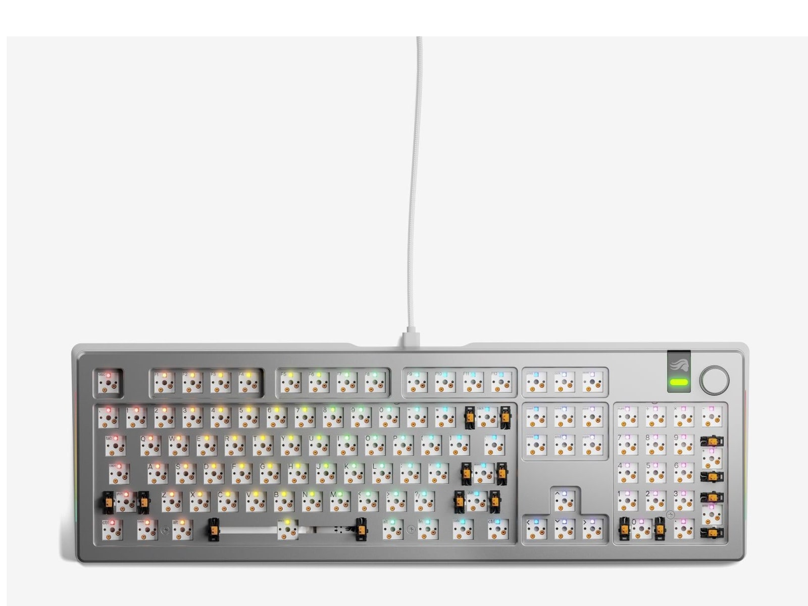 Glorious - GMMK 3 PRO Barebones 100% Mechanical Keyboards - Silver