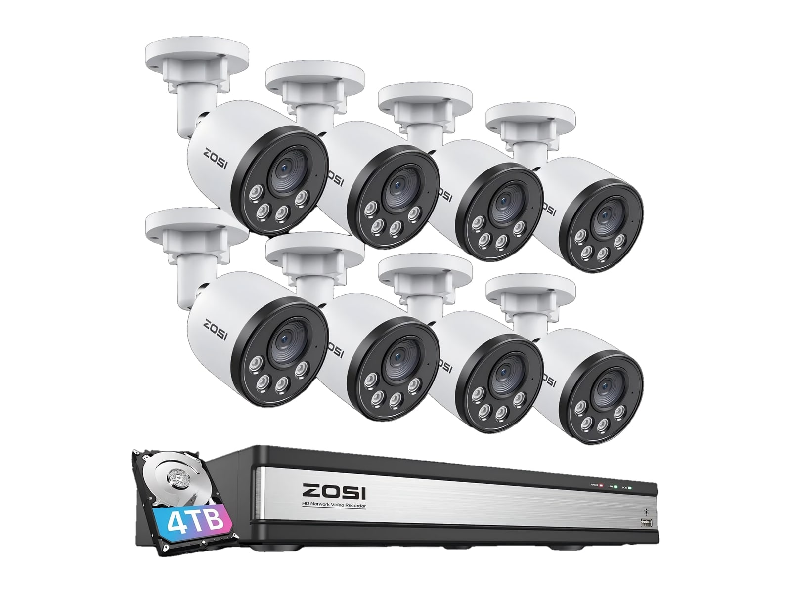 ZOSI - C180 4MP@25fps - 8-Camera Security Cameras