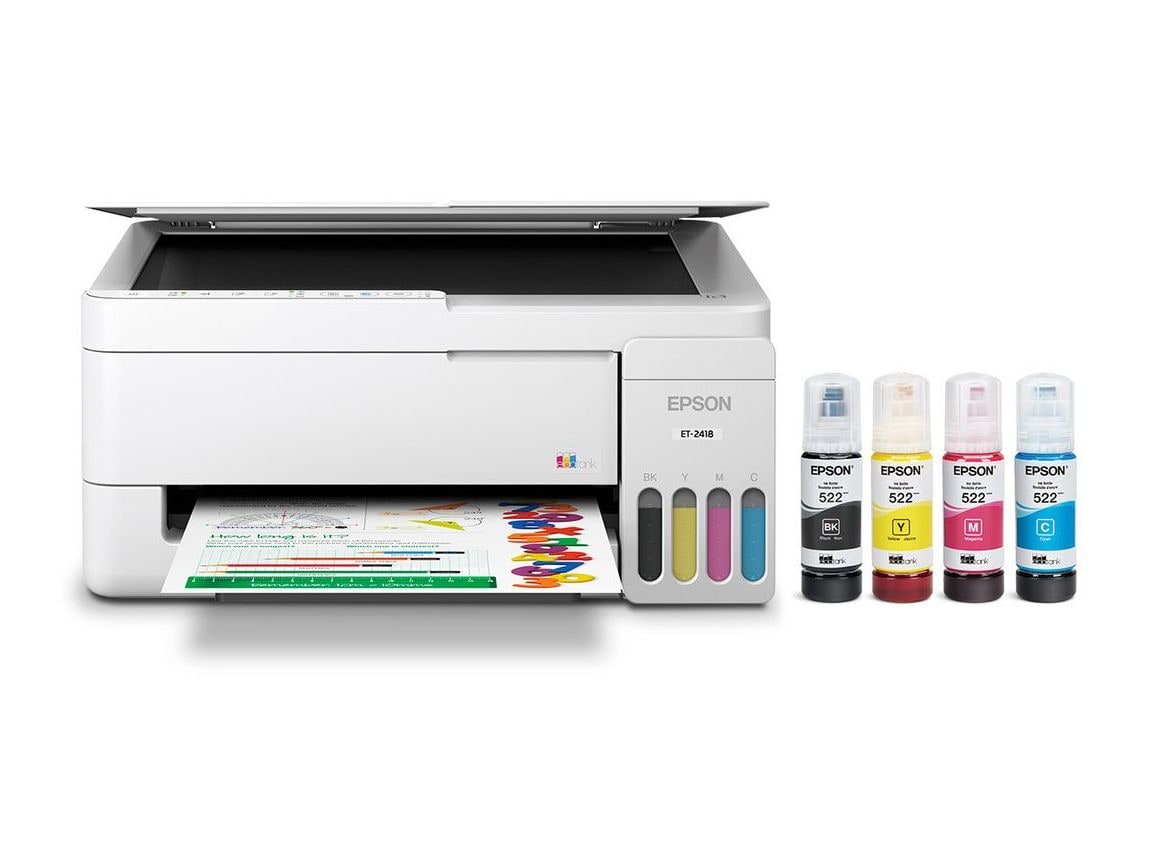 Epson - EcoTank ET-2418 Wi-Fi Printers - White