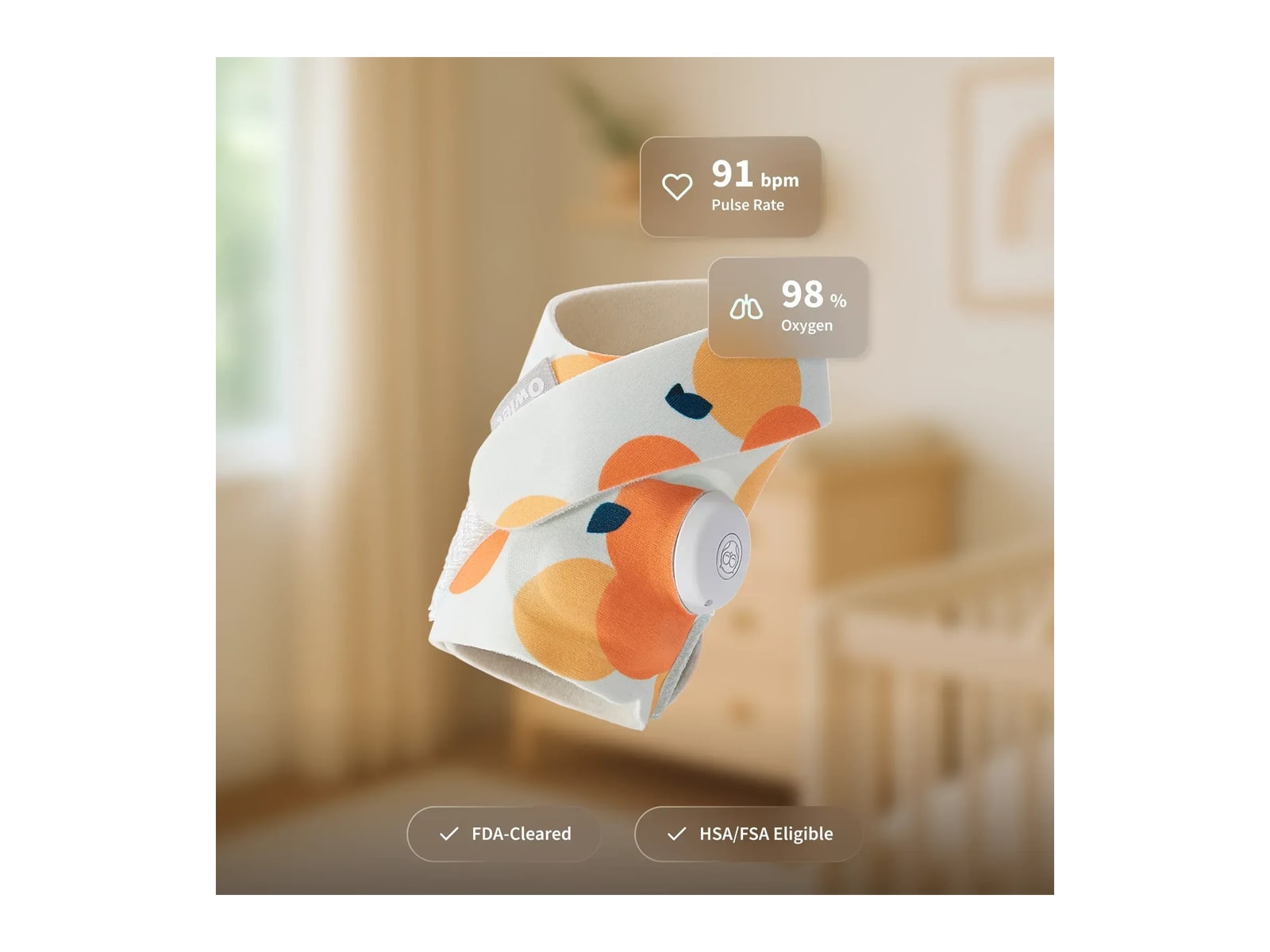 Owlet - Dream Sock Medical Wearables - Sweet Clementine