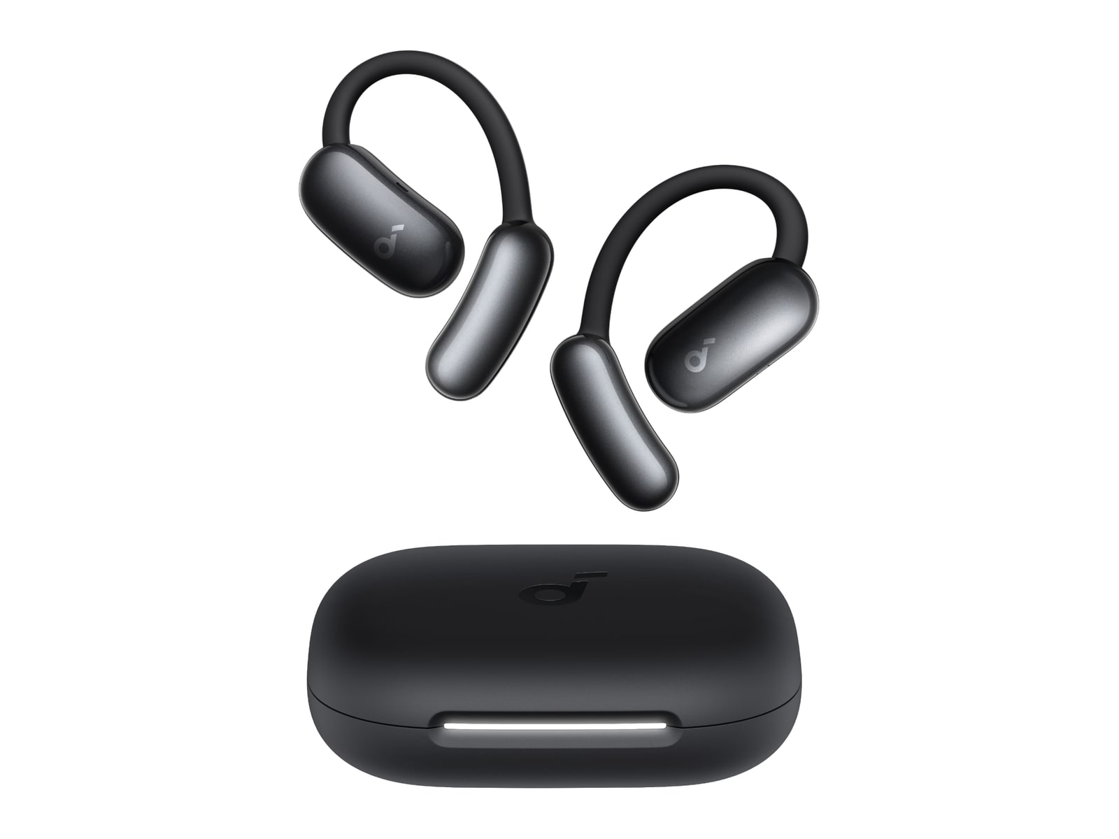 Soundcore - AeroFit 2 AI Assistant Bluetooth True Wireless Earbuds - Jet Black