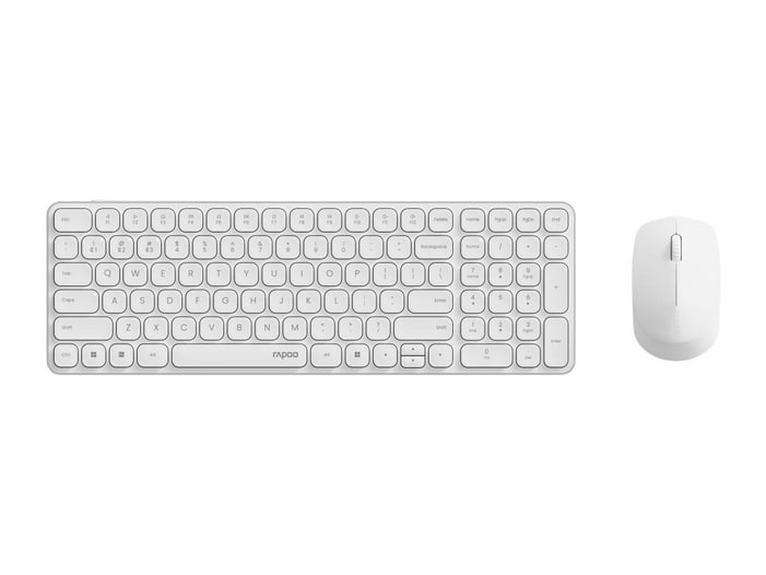 Rapoo - 9310M Ultra-slim Keyboard and Mouse Combo Wireless Keyboards - White