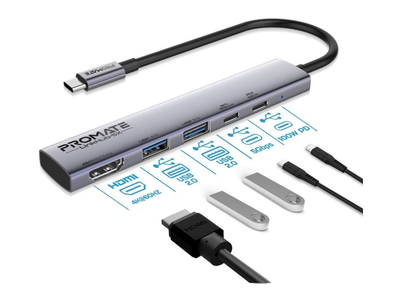 Promate - LinkHub-5X USB Hubs