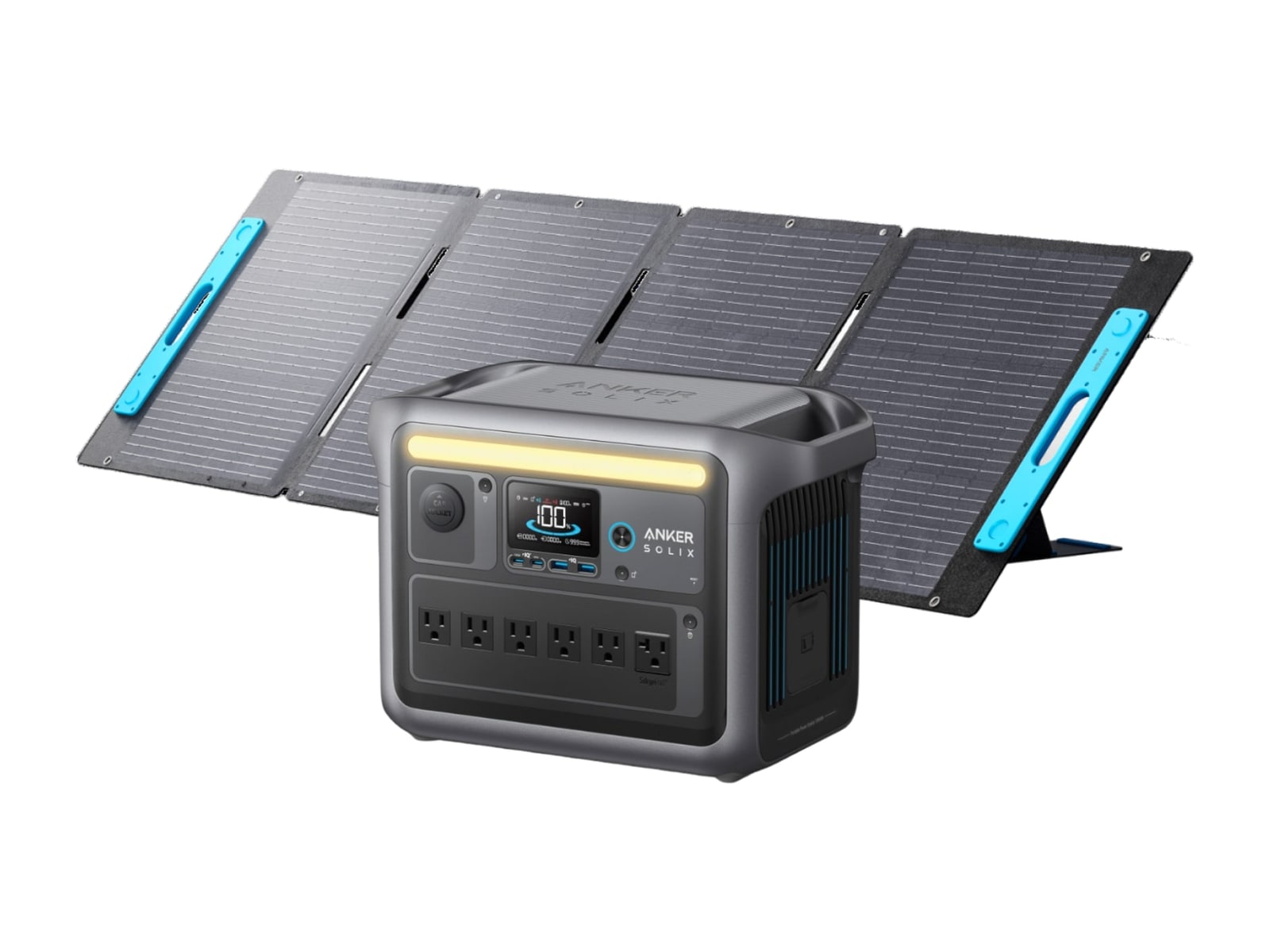 Anker - SOLIX C1000 Solar Generator with 200W Solar Panel 1056Wh Portable Power Stations