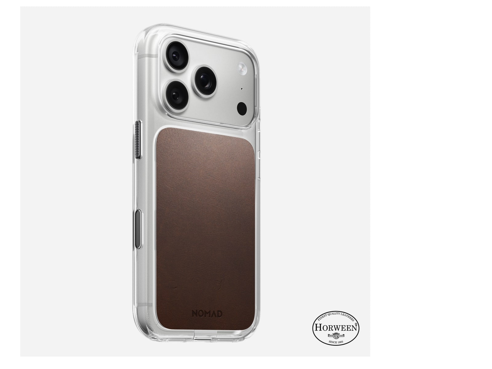 Nomad - Clear Leather Case - iPhone 18 Pro - Rustic Brown