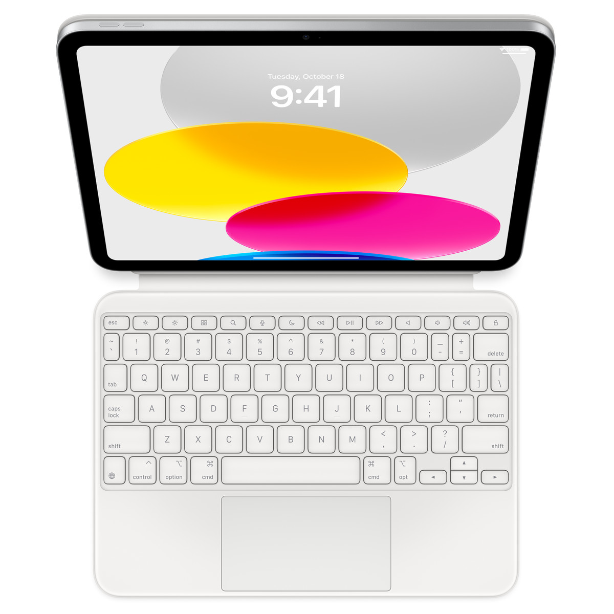 Apple - Magic Keyboard Folio for iPad (A16) - Keyboard Case - US English - White