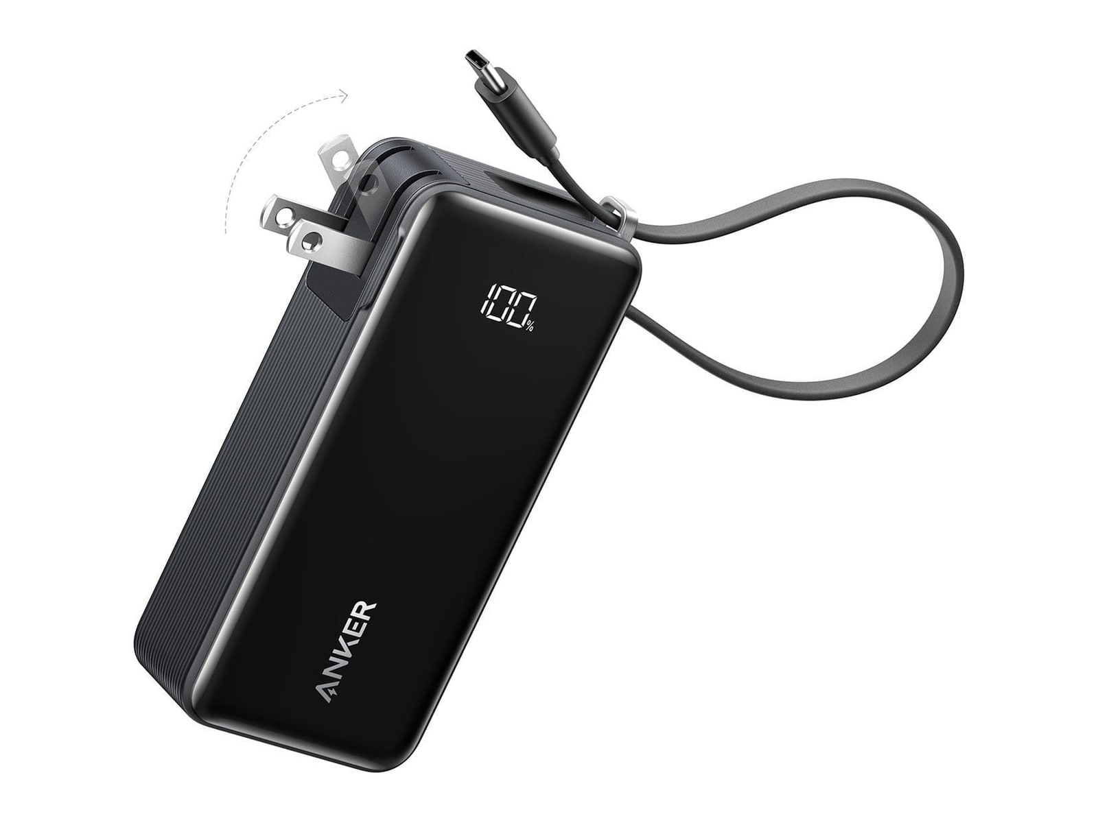 Anker - Power Bank (10,000mAh, 30W, Built-In USB-C Cable) Power Banks