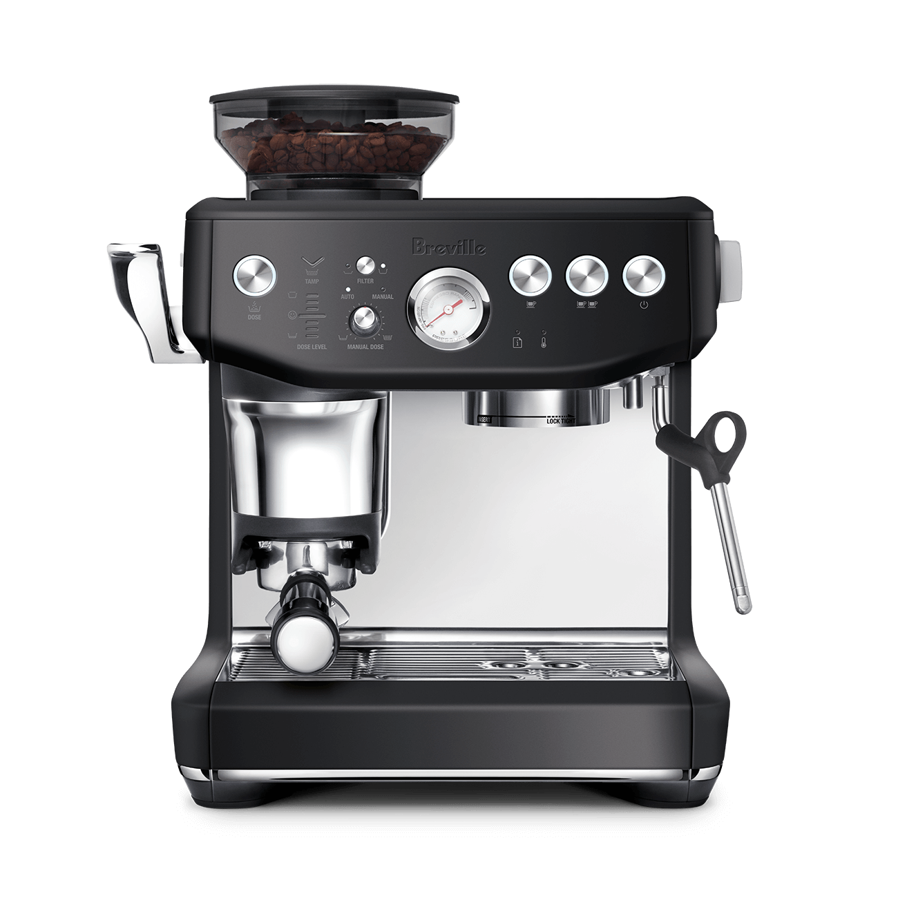 Breville - Barista Express Impress Espresso Machine - Black Truffle