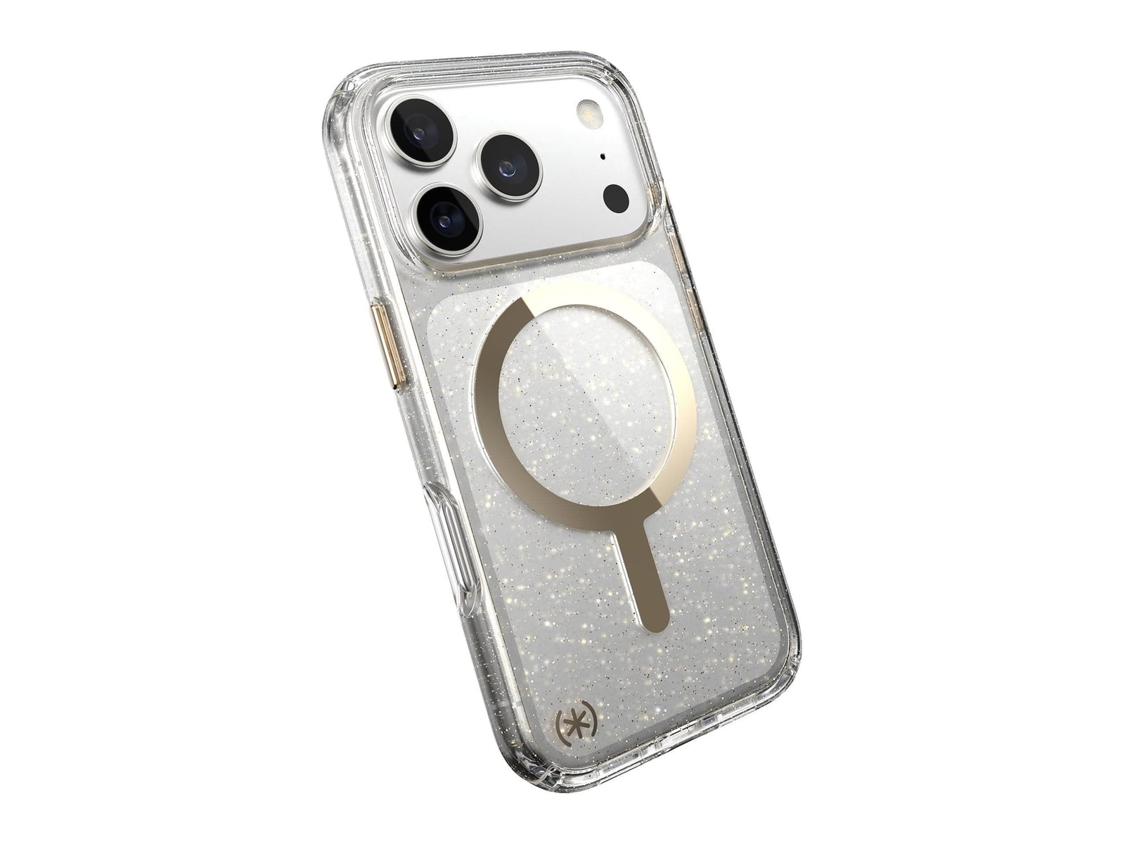 Speck - Presidio Lux Glitter MagSafe - iPhone 17 Pro - Clear/Gold Glitter