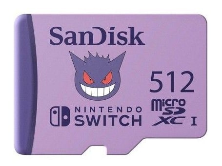 SanDisk - Nintendo Switch microSDXC 100MB/s Pokemon Gengar 512GB Storage Drives - UHS-I