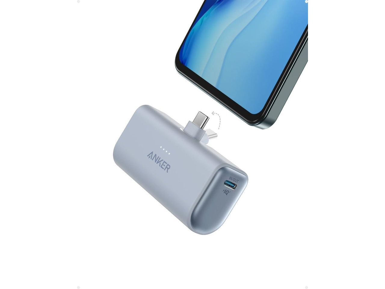 Anker - Nano Power Bank (22.5W, Built-In USB-C Connector) Ice Lake Blue Power Banks