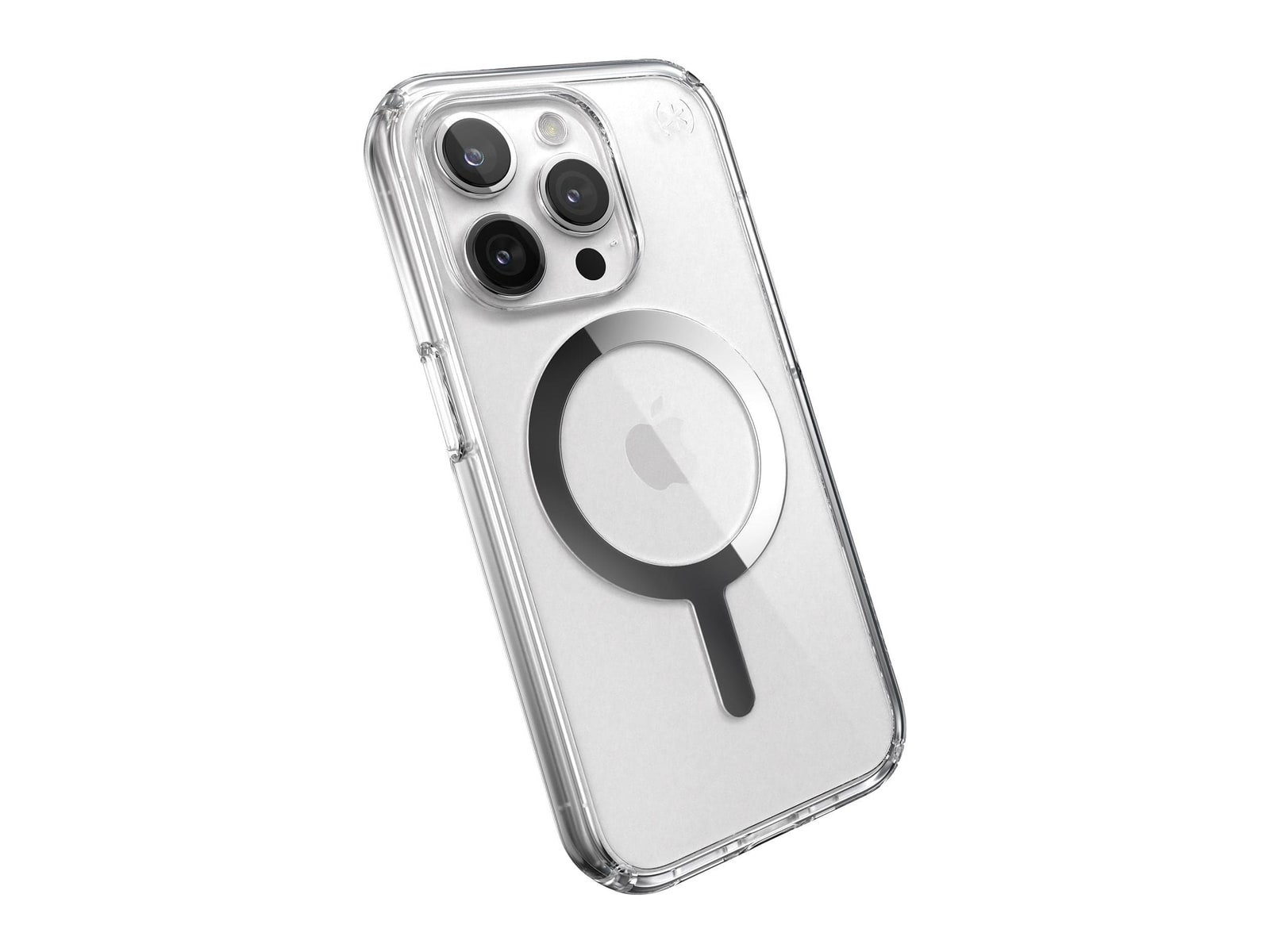 Speck - Presidio Perfect-Clear MagSafe - iPhone 15 Pro - Clear/Chrome
