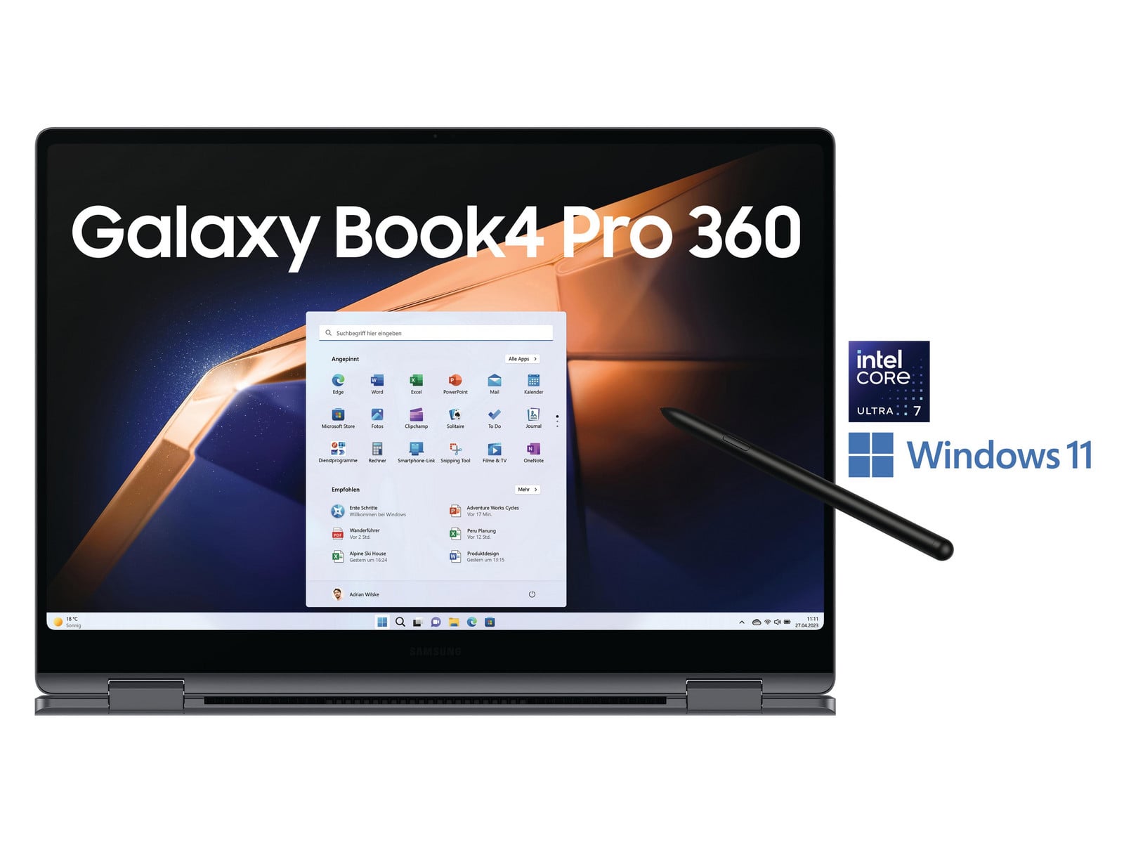 Samsung - Galaxy Book4 Pro 360 16" - Intel Core Ultra 7 chip - 16GB Memory - 512GB SSD - Gray
