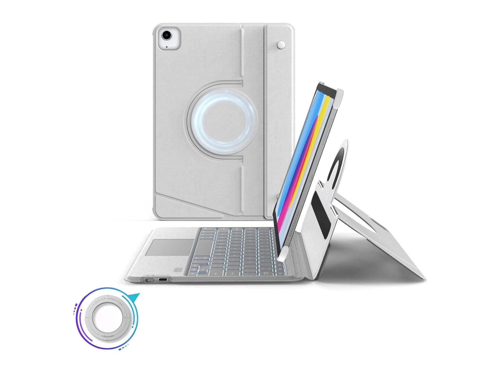 Nillkin - MagicEase Ultra-Slim Magnetic Backlit Keyboard - iPad 11-inch - Gray