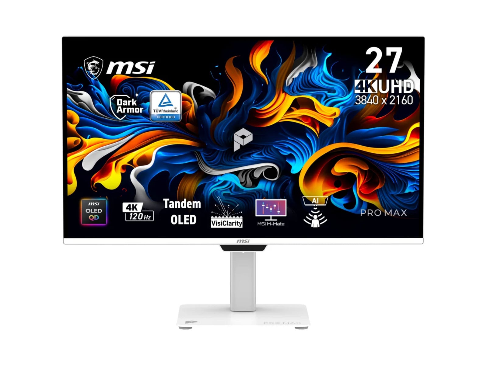 MSI - 27" PRO MAX 271UPXW12G 4K UHD 120Hz 4K/5K Monitors - White