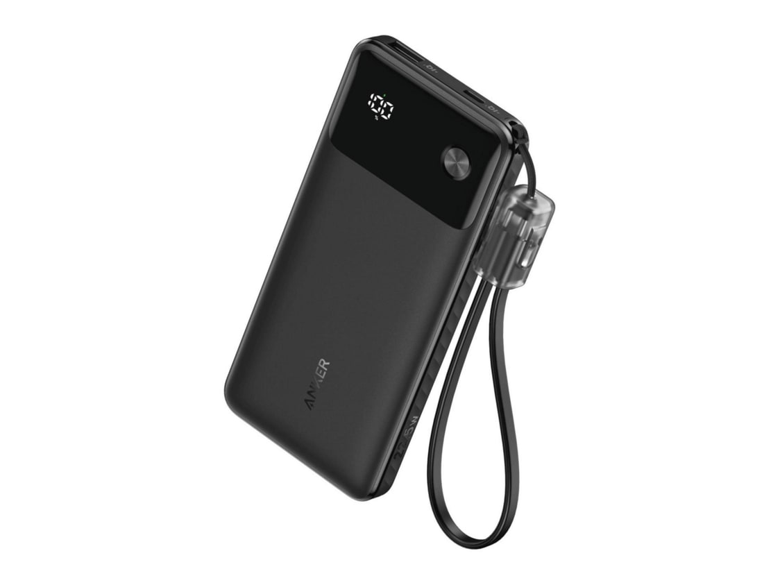 Anker - Power Bank (10K, 22.5W, Built-In USB-C Cable) Black Power Banks
