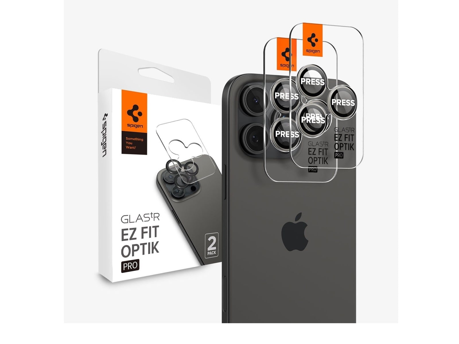 Spigen - Optik Pro EZ Fit Lens Protector - iPhone 16 Pro Max - Bright Silver