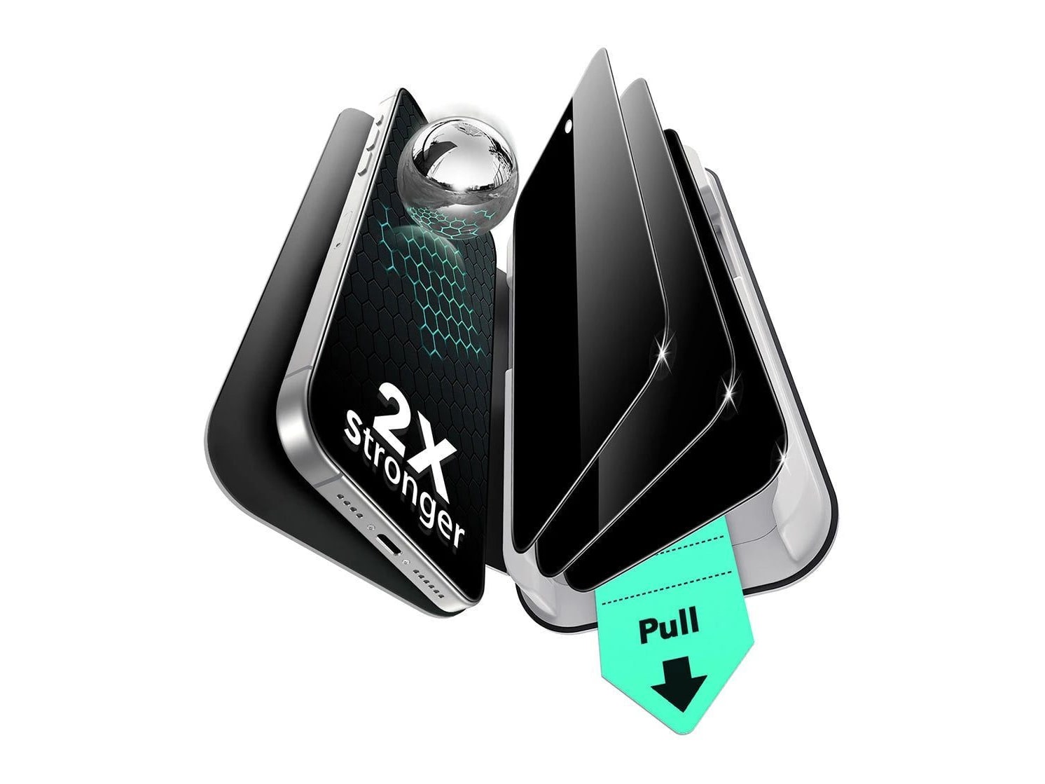 ESR - UltraFit Classic Privacy Screen Protector - 3 Pack - iPhone 16 Pro