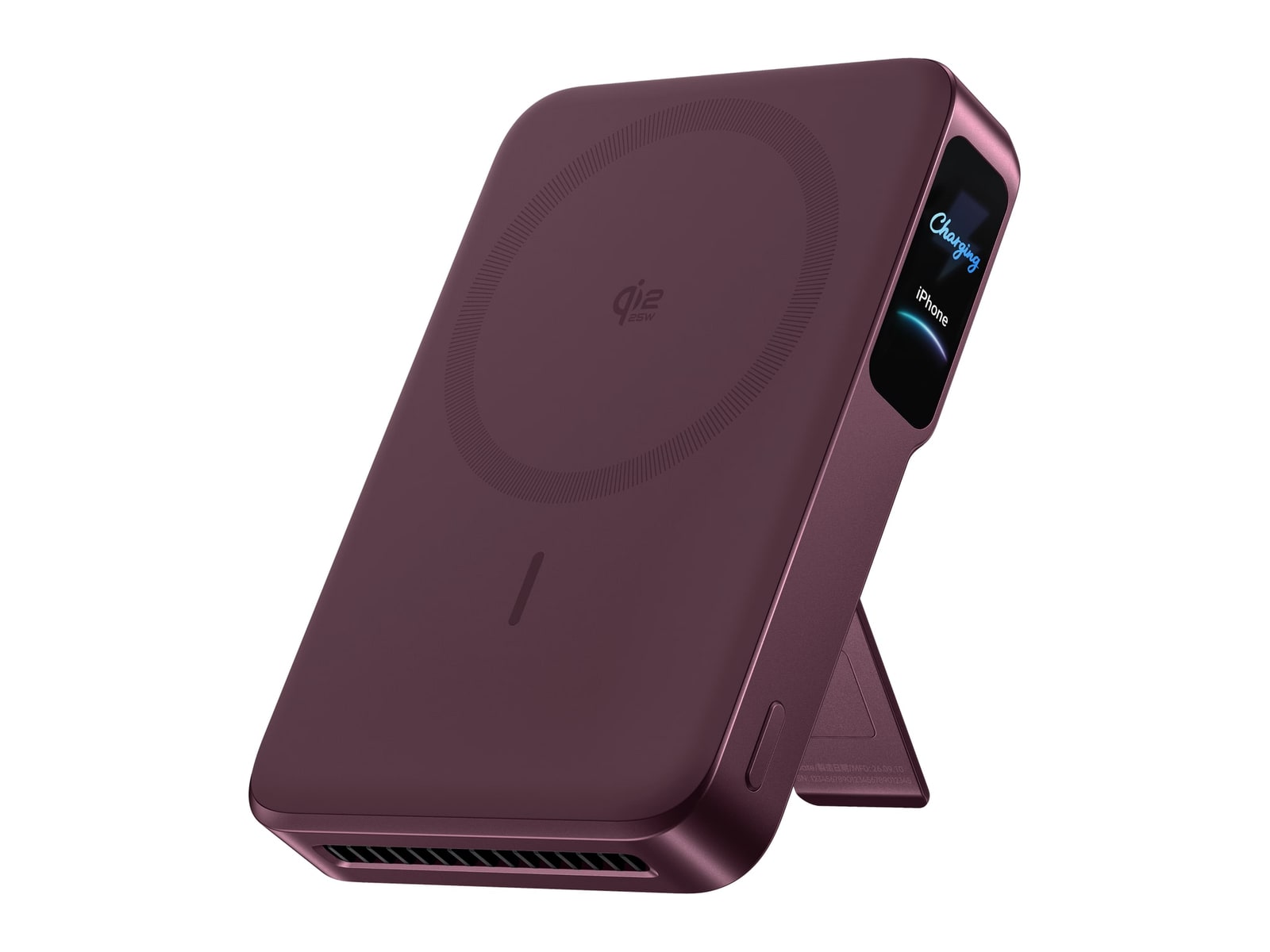 Anker - MagGo 2 Pro Magnetic Power Bank (10K, Qi2 25W, Active Cooling) Burgundy Red Power Banks