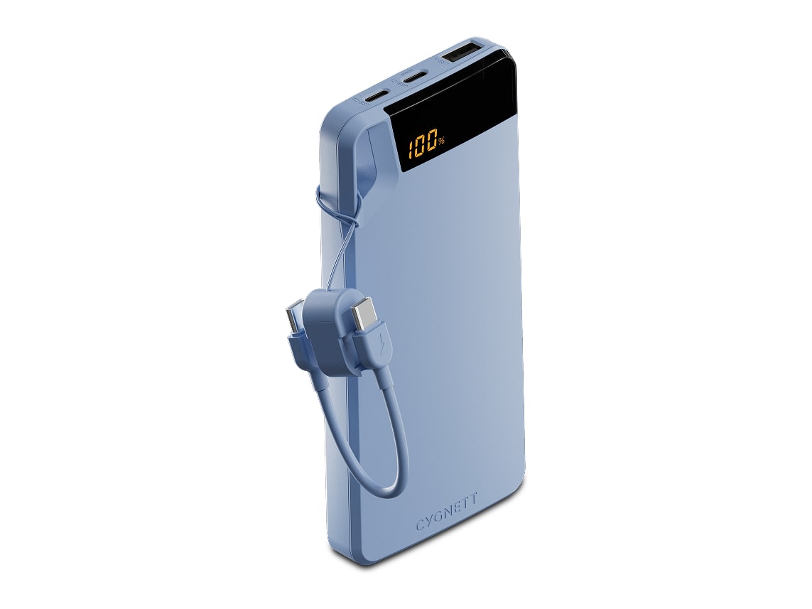 Cygnett - Boost 4s 20W Power Bank with USB-C Lanyard Cable 10K - Blue Power Banks