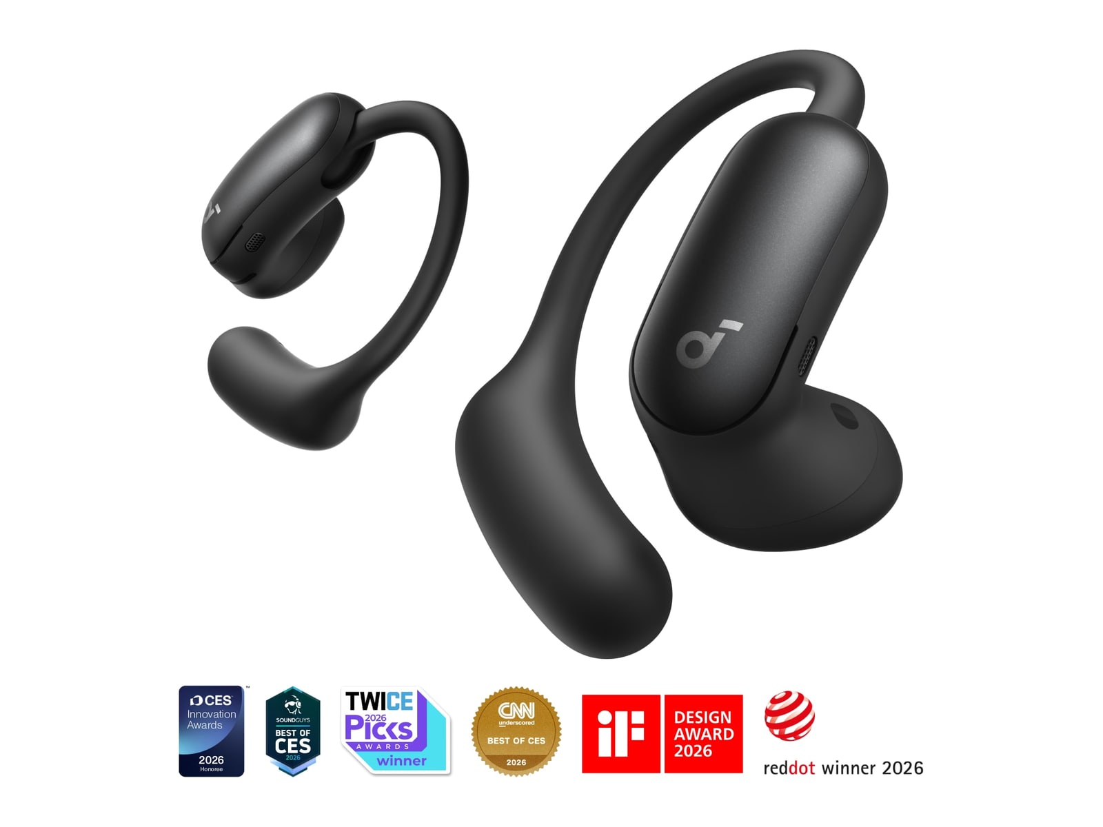 Soundcore - AeroFit 2 Pro Bluetooth True Wireless Earbuds - Matte Black
